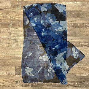 Northern reflection blue floral scarf